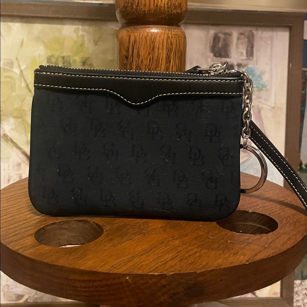 Dooney & Bourke Black Signature Wristlet Clutch